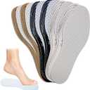 6 Pairs Unisex Breathable Shoe Insoles Inserts Double Layer Latex Foam Perforated Insole Cushioning Walking Comfort Replaceable Insoles for Men 5-11 Woman 2-8 (Black, White, Brown)