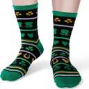 Nucinzua St Patricks day Socks Gifts for Men,Easter Basket Stuffers,Fathers Socks Gifts For Dad Son,Teens Boys Hunting Gifts (Large, Clover)