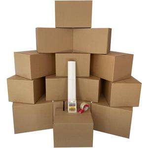 Bigger Boxes Smart Moving Kit #1, Moving Boxes & Supplies, 1 to 2 bedroom Kit, Medium & Large Boxes, 60 Moving Labels, Packing Paper & Packing Tape, Apartment Moving Kit