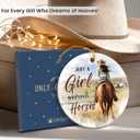 3 x Just A Girl Horse Lovers Ornament 2025 - Animal Lover Gifts for Girls, Teens, Friends, Horse Gifts for Women, Ceramic Ornaments for Christmas Tree Decorations, for Farmhouse Decor