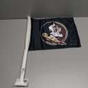 NCAA Rico Industries Florida State Seminoles Black Double Sided Double Sided Car Flag - 16" x 19" - Strong Pole That Hooks onto Car/Truck/Automobile