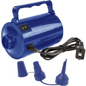 Electric Air Pump for Inflatable Pool Toys - High Power Quick-Fill Air Mattress Inflator Deflator Pump for Pool Float Raft Airbed with 3 Nozzles, 320W, 110V AC, 1.6PSI, Air Flow 26CFM (Blue)