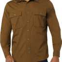 Amazon Essentials Mens Slim-Fit Long-Sleeve Two-Pocket Utility Shirt (Large Tall, Dark Olive)