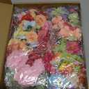 210Pcs Mini Silk Flower Heads Small Fake Mums Rose Faux Flowers Bulk for Crafts Artificial Loose Fabric Flowers Heads Sunflower Bulk for Wedding Hair Cap Dresses Fall Home Decorations (Orange)