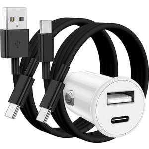 USB C Car Charger for iPhone 17 16 15 Pro Max,40W Dual Port USB-C & USB-A Car Fast Charging Adapter, 2X3FT C to C Cable & A to C Carplay Cable for iPhone 17 16 15 Series/iPhone Air, iPad, Samsung-Black