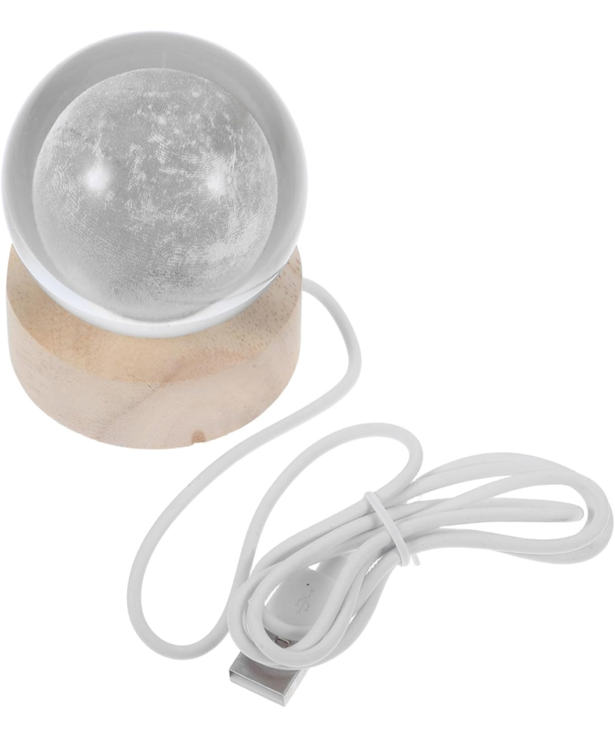 Moon Crystal Ball Light Projector Ludosphere Warm Night Light for Bedroom Decor