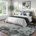 RELEANY Washable Area Rugs 8'x10' Non-Slip Modern Abstract Soft for Living Room Entryway Bedroom Nursery, Print Pattern, Blue Black Teal