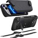 JSAUX ModCase for ROG Ally, PC0109 Protective Case with Detachable Front Shell, Kickstand Back Cover, and Long & Short Hook-and-Loop Straps  Basic Set (Black)