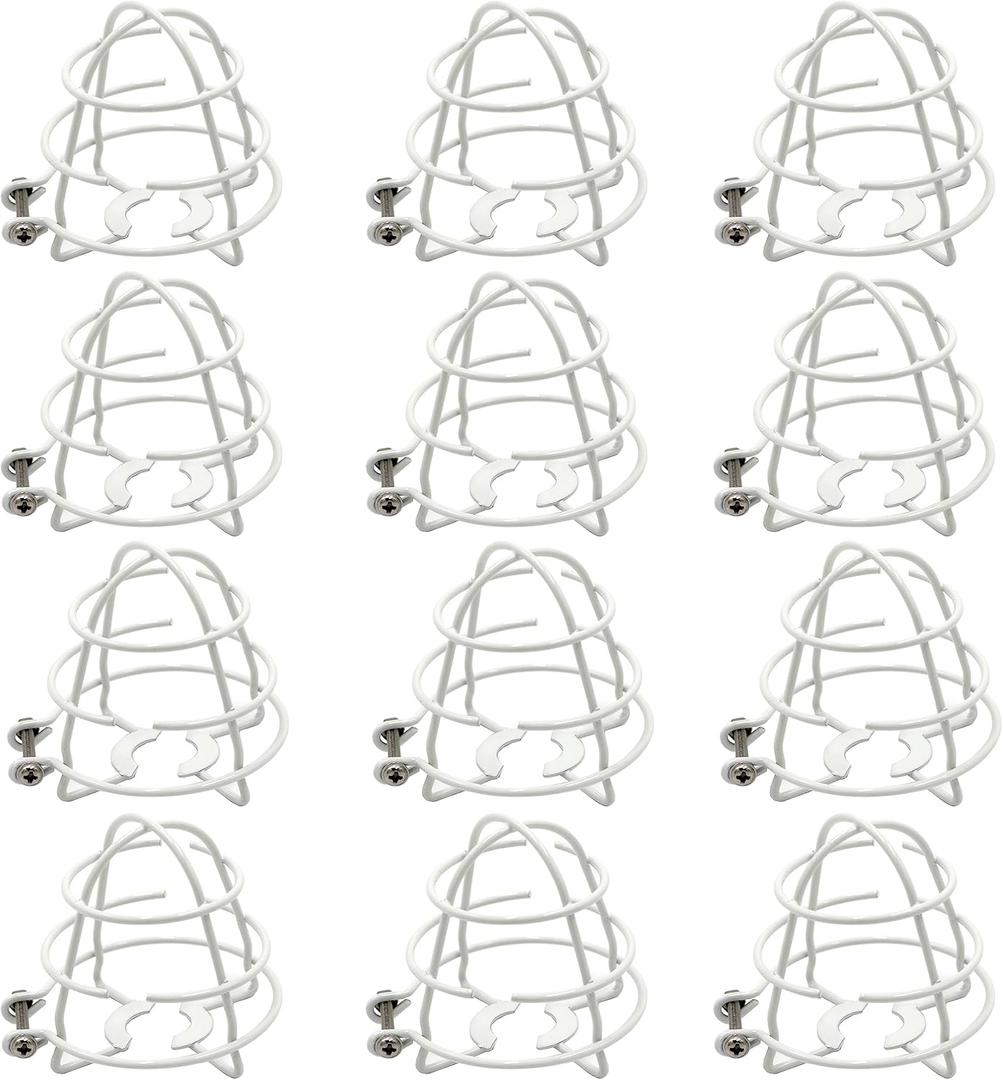 1/2" Fire Sprinkler Head Cage Guard (12 Pack, White, Steel, Wall Mount)