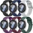 Vanjua Bands for Samsung Galaxy Watch 7/6 / 5/4 / FE Band 40mm 44mm, Galaxy 5 Pro 45mm, Galaxy 6 Classic 43mm 47mm, Galaxy 4 Classic 42mm 46mm, 6 PACK Soft Silicone Sport Strap Women Men