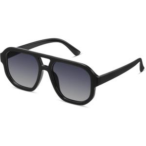 livho Trendy Polarized Square Aviator Sunglasses Women Men Square Eyewear Frame, Retro Sun Glasses for Women Men 2025 Shades (Vibrant Black/Grey)