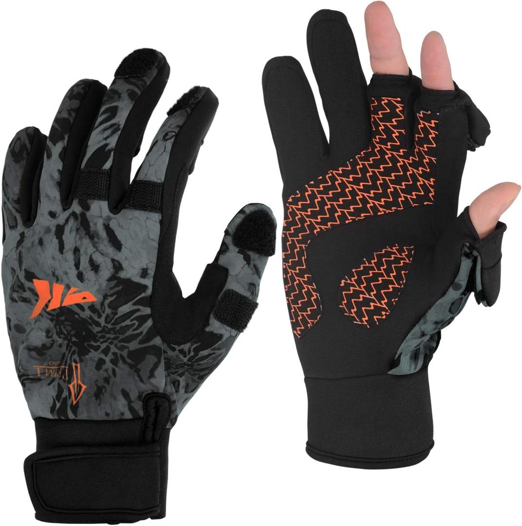 KastKing Mountain Mist Cold Winter Weather Fishing Gloves for Men and Women - Ideal for Ice Fishing, Photography, or Hunting (Medium, Blackout)