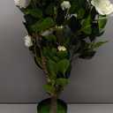 2 Pack 3FT Artificial Camellia Tree Fake Outdoor Tree with 28Blooming Flowers White Tree for Home Front Door Winter Christmas Indoor Decor