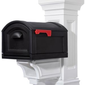 Step2 Town-to-Town XL Post-Mount Mailbox, Weather Resistant, Large Outdoor Mailboxes, Made of Durable Plastic, Easy to Install, USPS T4 Sized Mailbox, Flag Included, Onyx Black