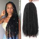 Marley Twist Braiding Hair 24 Inch 8 Packs, Soft Marley Hair for Braiding, Cuban Twist Hair, Afro Kinky Twist Braiding Hair Extensions, Tangle Free Crochet Hair for Black Women (1B)