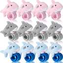 12 Pcs Shark Slap Bracelet Stuffed Animal Slap Bracelets Plush Sea Animal Snap Shark Wrist Band Patting Wristband for Christmas Birthday Accessory Reward Gift Party Favors, Blue, Gray, Pink
