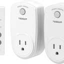 2 Pack Remote Control Outlet, TESSAN Wireless Electrical Plug Switch for Lights, Lamps, Fans, 100ft RF Range, 1200W (1 Remote + 2 Outlet)