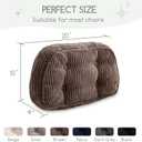 HIGOGOGO Lumbar Support Pillow for Recliner Chair/Accent Chair/Couch/Office Chair, Tufted Corduroy Back Support Cushion for Elderly, Recliner Cushions for Back Rest, Pain Relief, Reading, Brown