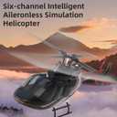 F08 RC Helicopter, 1:27 Scale Bell206 6CH RC Helicopter, 2.4GHz, Brushless Motors, Optical Flow Altitude Hold, 6-Axis Gyro, One-Key Funtion, 7.4V 1200mAh Type-C Battery for Beginners