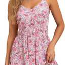 SweatyRocks Women's Boho Floral Print Spaghetti Strap Cami Dress Casual Flare Short Dresses, Small
