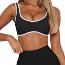 LASLULU Sexy Sports Bras for Women V Neck Sleeveless Padded Bra Workout Yoga Crop Top (Black  Small) 