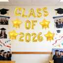 2 x Class of 2026 Balloons 16 Inch Graduation Balloons Gold Class of 2026 Balloon with Star Balloons for Graduation Decorations 2026