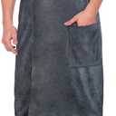 AOMIG 70CM X 140CM Men's Bath Towel, Quick Dry Microfiber, Adjustable Body Wrap for Men, Can be Used in Spa, Shower, Bath and Gym, Grey