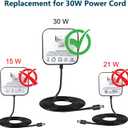 30W Power Adapter for Echo (4th Gen), Echo (3rd Gen), Echo Show 10 (3rd Gen), Echo Show (2nd Gen), Echo Show 8, and Echo Plus (2nd Gen), 5.8Ft AC Adapter Power Cord
