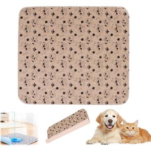 Puppy Pee Pads for Dogs, Washable Pee Pads for Dogs with Pheromones, Reusable Puppy Pads Washable for Dogs & Cats, Washable, Durable Leak-Proof & Anti-Slip Pet Training Pads for Home & Trave (S,Brown-1)