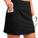 G Gradual Women's Golf Skirts Skort 4 Side Pockets High Waisted Stretchy Tennis Skirt with Short Athletic Casual (Black, S)