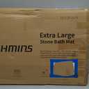 Black Stone Bath Mat, 32''x20'' Non-Slip Diatomaceous Earth Stone Bath Mat, Super Absorbent Quick Drying for Bathroom/Kitchen, Easy to Clean (Black 1 Pack)