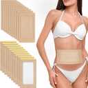 20Pcs Castor Oil Pack Wrap, Organic Cotton Castor Oil Patches for Liver, Stomach, Belly Button, 11.8"x6.3", Disposable Self-Adhesive, Leak-Free, 5X Absorbent Cotton Pad, Portable