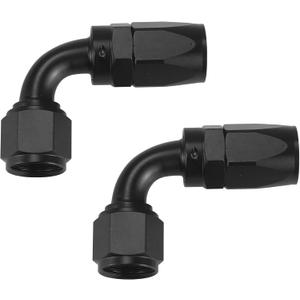Ucreative 2PCS 10AN 90 Degree Swivel Hose End Fitting for Braided CPE Fuel Hose Black