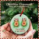 2 x Funny Reindeer Christmas Ornament - Stop Staring at My Reindeers Ornament, Adult Humor Xmas Tree Decoration - Deer Lovers Decor, Ideas Gift for Adults, Friends, Coworkers.