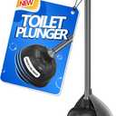 uptronic Toilet Plunger with Holder, Unique Plunger with All-Angle Design, Plungers for Bathroom with Holder, Heavy Duty Toilet Plunger for 5.7-inch Toilet Drain Bathroom Cleaning (Grey)