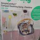 Ingenuity SimpleComfort Compact Baby Swing, Rotating Seat Swings in 3 Directions, 6 Speeds, 8 Melodies & 3 Nature Sounds, Ages 0-9 Months, Up to 20 Pounds - Chambray