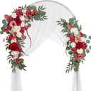 Wedding Arch Flowers, Artificial Flowers for Decoration, 2pcs Flower Swag and 1 pcs Semi-Sheer Chiffon Table Runner Swag for Beautiful Dream Wedding Ceremony Floral Decor - Pack of 3 