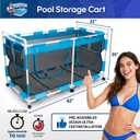 Pool Float Storage Organizer 288 Gallon Pool Storage Bin - Easy Assembly Mesh Rolling Cart with Ample Space for Noodles,Water Sports Gear & Towels Outdoor Poolside & Lawn (62"x32"x35")
