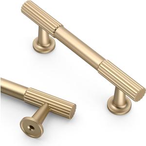 Asidrama 10 Pack 3 Inch(76mm) Champagne Copper Cabinet pulls Kitchen Cabinet Handles, Cabinet Pulls Kitchen Cabinet Hardware for Cupboard Drawer Pulls (3" Hole Center)