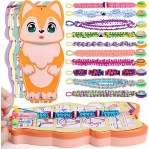 FUNiOi Bracelet Making Kit for Girls 8-10 12 Year Old - DIY Friendship Bracelets Crafts Toys for Kids Ages 6, 7+, Cool Birthday Gift Idea - Cute Squirrel Appearance Bracelet String Maker