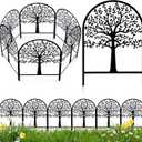 Yaocom 6 Pack Tree of Life Decorative Garden Fence Border 16.5''H x 11.8''W Animal Barrier Border Metal Arched Garden Fencing Panels for Easter Flower Bed Outdoor Patio Yard Decor