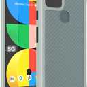 TUDIA Carbon Hybrid Designed for Google Pixel 5a 5G Case, [Lucion] Shockproof Clear Anti Scratch Matte Carbon Fiber Design Slim Protective Case Cover (Gray)