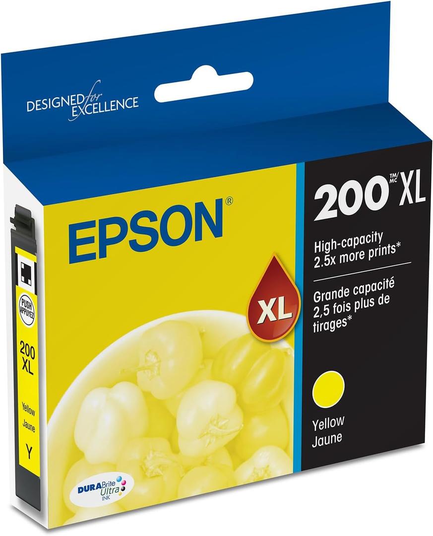 EPSON 200 DURABrite Ultra Ink High Capacity Yellow Cartridge (T200XL420-S) Works with WorkForce WF-2520, WF-2530, WF-2540, Expression XP-200, XP-300, XP-310, XP-400, XP-410