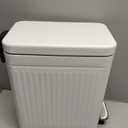 TrashAid Bathroom Trash Can with Lid, 2.6 Gallon Small Garbage Can Soft Close, Stainless Steel Step Waste Basket for Bathroom, Bedroom, Home Office, Laundry Room, Toilet, RV, White, 10 Liter