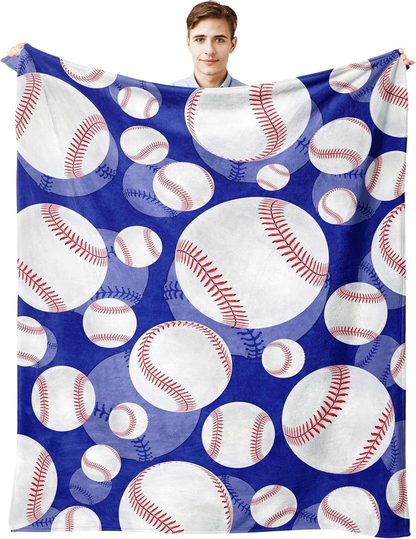 Baseball Blanket Gifts for Boys Ultra Soft Flannel Baseball Throw Blanket Baseballs Lover Stuff Room Decor 50"x40"