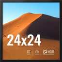 LaVie Home 24"x24" Picture Frame for Wall Display, 24"x24" Square Picture Frame with HD Plexiglas, 24"x24" Poster Frame 1 Pack, Display Frame for Vertical or Horizontal, Black Classic Collection