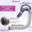 For Shark Vacuum Hose Replacement Shark Navigator Lift Away Vacuum Hose NV360 NV350 NV351 NV352 NV355 NV356 NV357 NV358 NV370 UV541 NV390 NV391 NV392 CU520 Replacement Part 207FFJ360 113FFJ, Blue