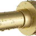 Gold Shower Curtain Rod 34-66 Inches(2.8-5.5ft) Never Rust Adjustable Shower Rod Spring Tension Non Slip No Drilling Shower Rods for Bathroom Garland Window