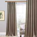 StangH Camel Beige Velvet Curtains - Back Tab Super Soft Heavy Thick Window Drapes Room Darkening Thermal Insulated Door Panels for Office/Bedroom, W52 x L96 inches, 1 Panel