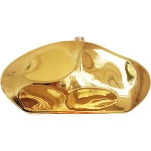 Women Acrylic Evening Bag Purse Metallic Style Clutch Purse Geometric Handbag for Wedding Cocktail Party (Gold)